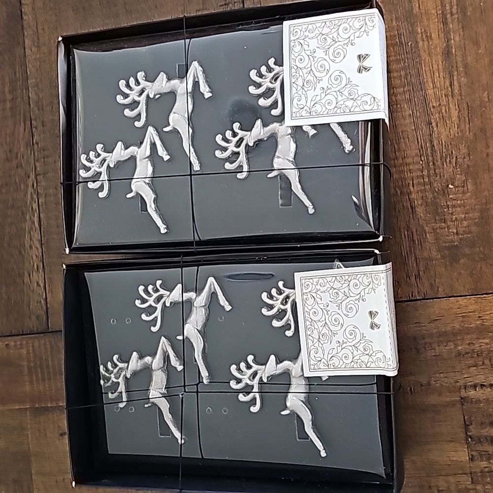 NIB 8 Reindeer Knapkin Rings - Picture 5 of 7
